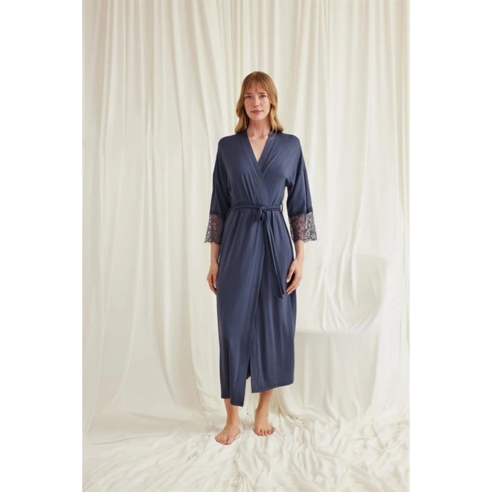 Arias Closet Dantelli ve Kuşaklı Sabahlık