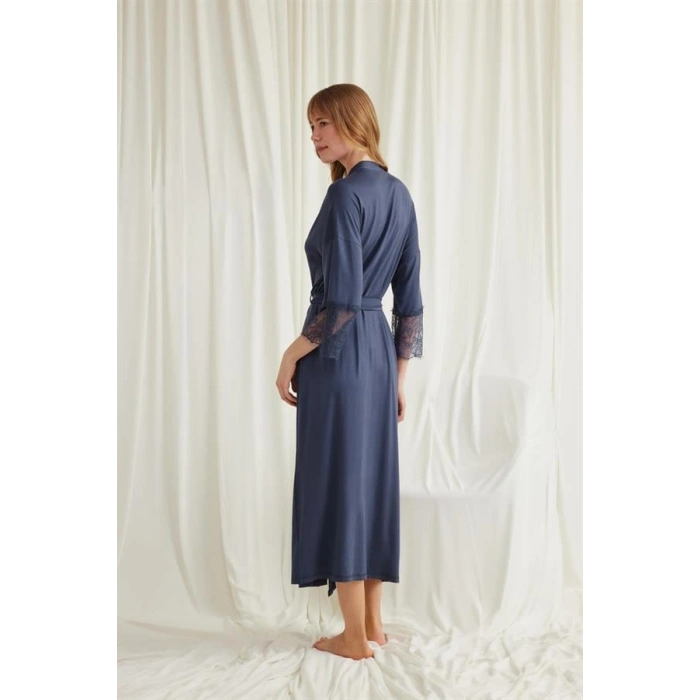 Arias Closet Dantelli ve Kuşaklı Sabahlık