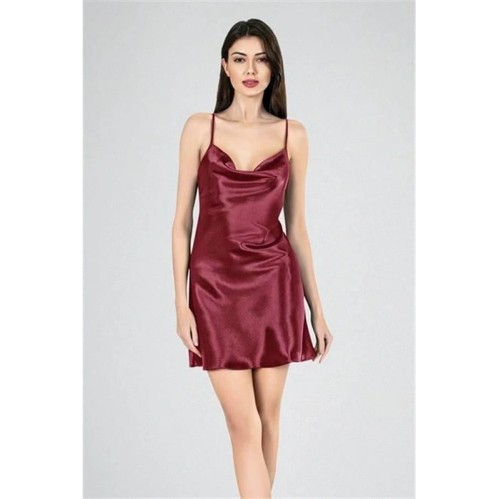 Arias Closet Kısa Gecelik Degaje Bordo 7740