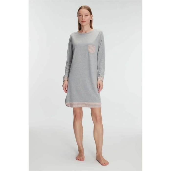 Arias Closet Pamuklu Uzun Kollu Gecelik