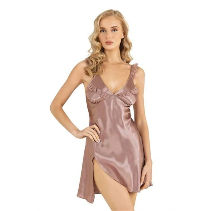 Arias Closet Vizon Kısa Saten Gecelik 8237