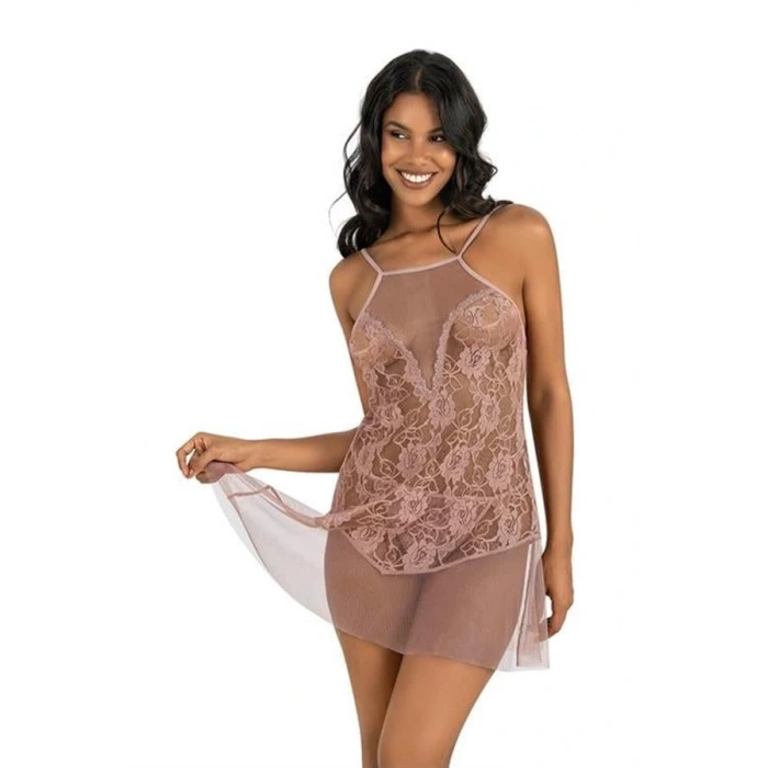 Arias Closet Vizon Kısa Tül Gecelik 4227
