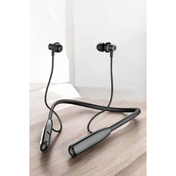 Boyun Askılı Bluetooth Kulaklık Uzun Şarj Süreli Dijital Göstergeli Kablolu