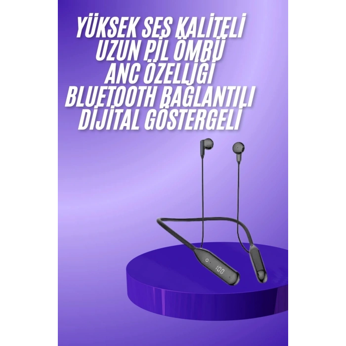 Boyun Bantlı Kablolu Yüksek Ses Kaliteli Bluetooth Kulaklık Uzun Pil Ömrü 100 saat sarj