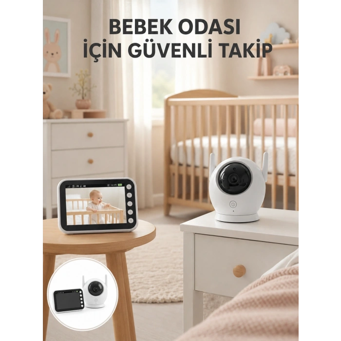 Canlı İzleme Özellikli Ortam Dinlemeli Bebek Monitörü