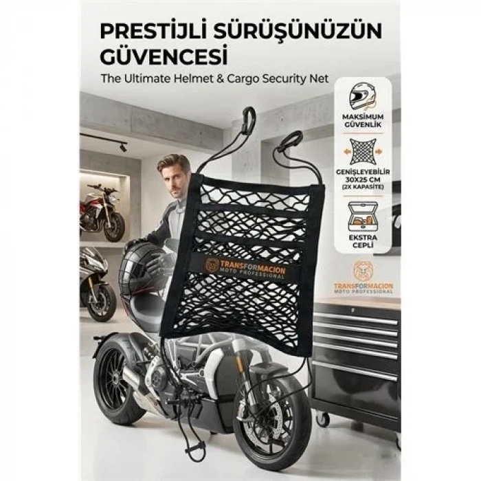 Çift Cepli Ultra Esnek Profesyonel Kask Ve Kargo Sabitleme Filesi 723015