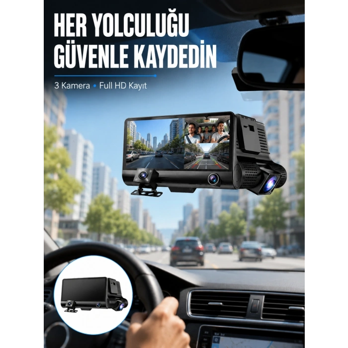 Çift ve Üçlü Lens Seçeneği ile Tüm Açılardan Kayıt Yapan Araç Kamerası
