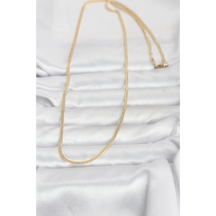 CM 14K Gold Renk Dolgun Zincir Model 60 cm Kadın Kolye