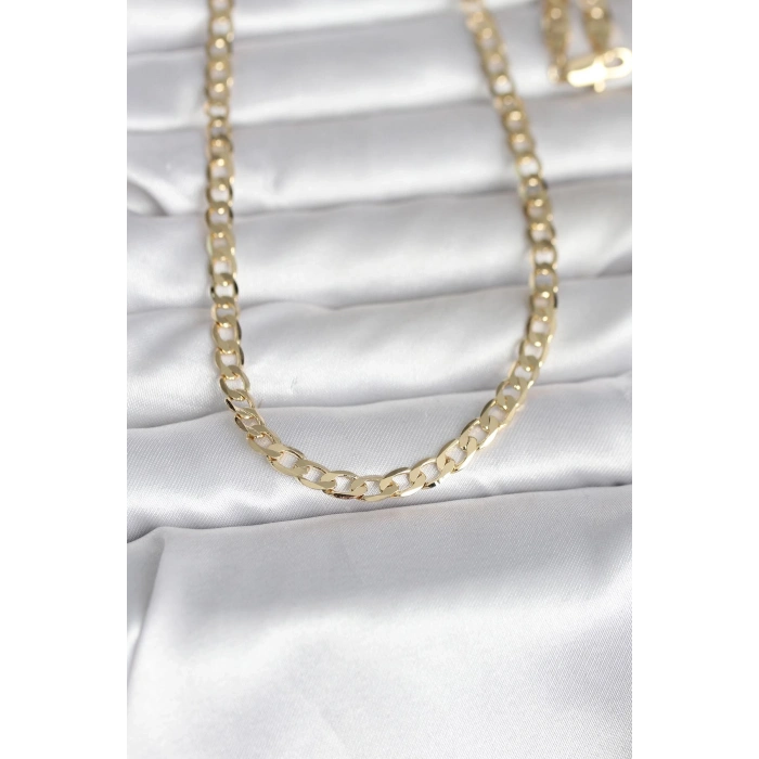 CM 14K Gold Renk Kalın Zincir Model 60 cm Kadın Kolye