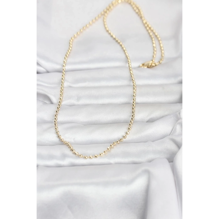 CM 14K Gold Renk Top Zincirli Model 60 cm Kadın Kolye