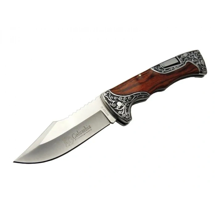 Columbia A3157A Av / Kamp Çakı 23 cm - Gül Ağacı İşlemeli Saplı