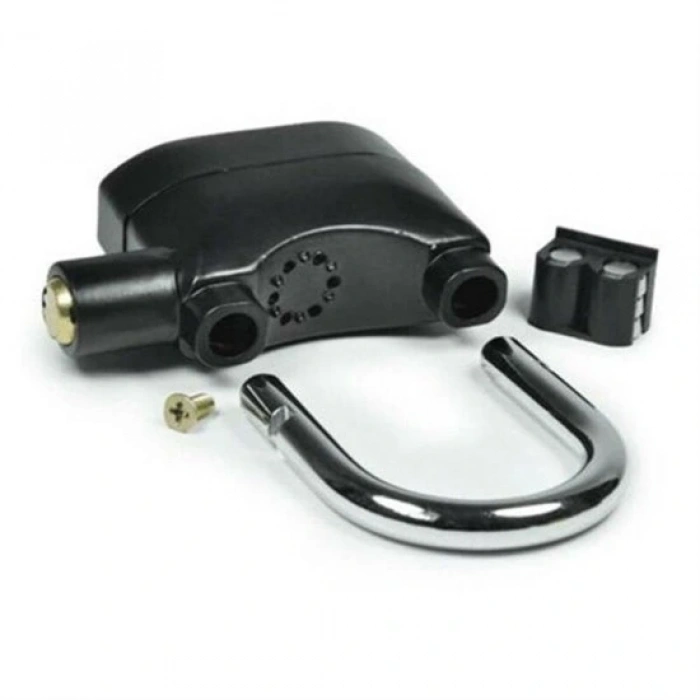 Desibel Siyah Alarmlı Çok Fonksiyonlu Ekstra Güvenlikli Kare Asma Dolap Kilidi (5047)