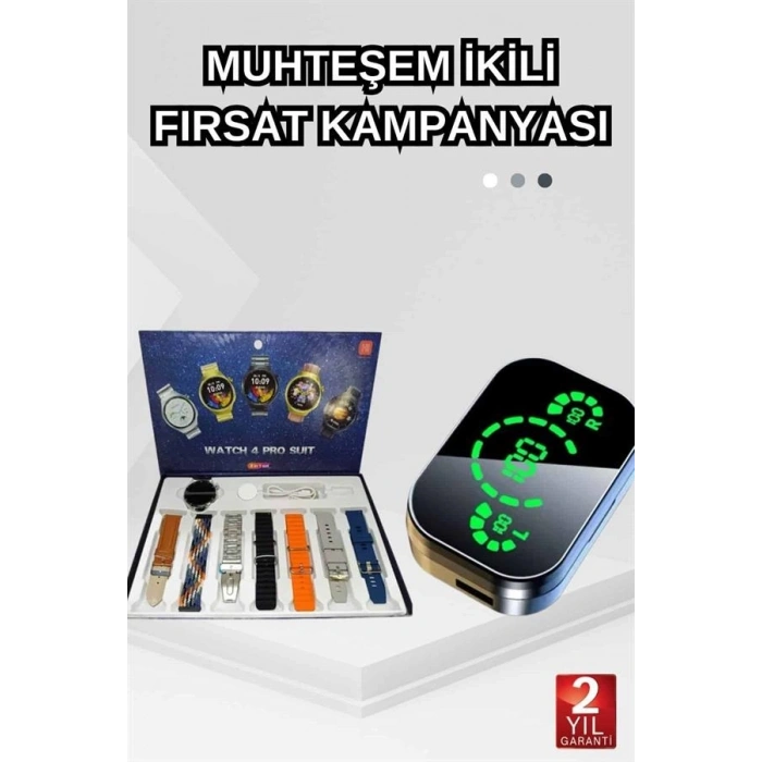 Dokunmatik Akıllı Saat Yeni Nesil Kulaklık Kampanyası Bluetooth Bağlantılı ANC Özelliği