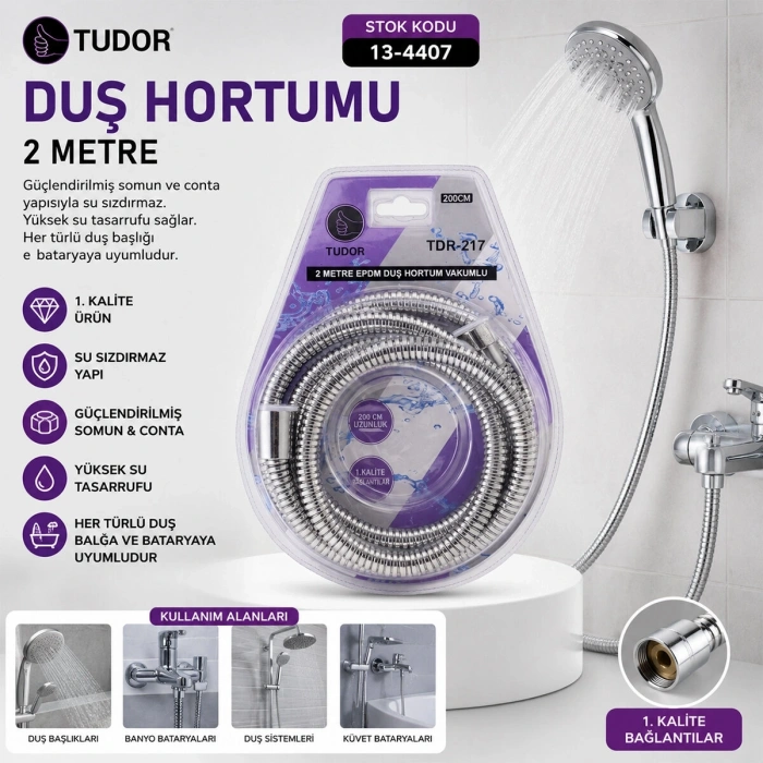 DUŞ HORTUMU 200CM VAKUMLU AMBALAJ (5047)