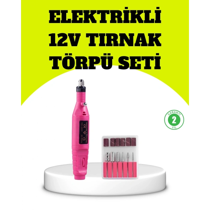 Elektrikli Manikür Pedikür Törpü Seti 6 Başlıklı