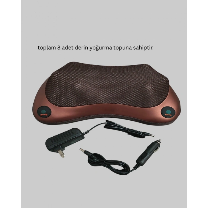 Ergonomik Derin Yoğurmalı Boyun Bel Sırt Masaj Cihazı Priz Çakmak Girişli