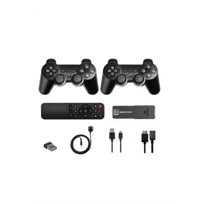 Game Stick Çift Oyun Konsolu Smart TV Game Box 8k Ultra HD 64 Gb