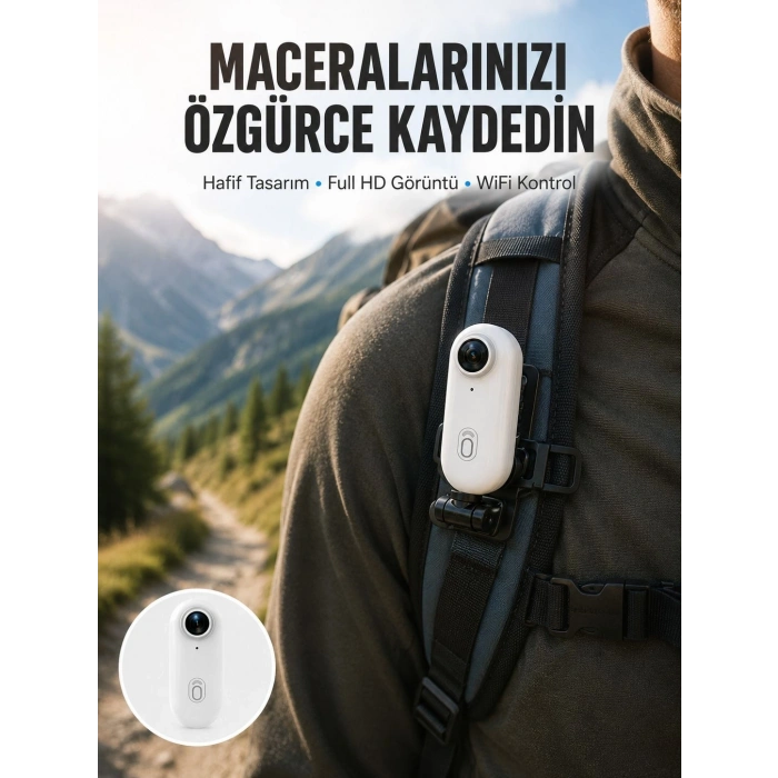 Geniş Açı Lensli WiFi Spor ve Vlog Kamerası Yeni Nesil