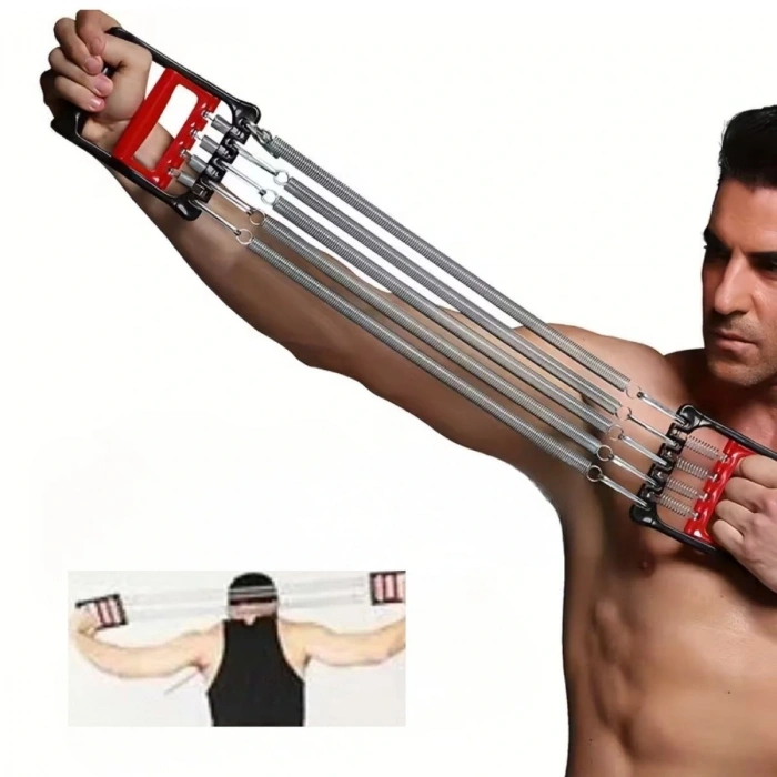 Göğüs Genişletme ve Kuvvet Egzersiz Aleti – 5 Yaylı 5 Kademeli Ayarlanabilir Fitness ve Kuvvet Antrenmanı Ekipmanı (5047)