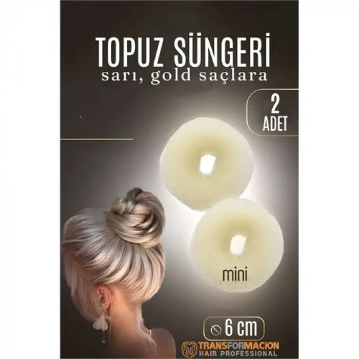 Gold Mini Saç Topuz Süngeri  2 Adet 6 Cm Çap 2.5 Cm Kalınlık 721878
