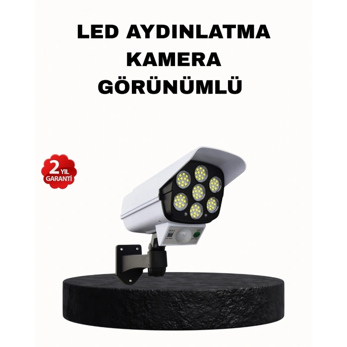 Güneş Enerjili Güvenlik Işığı Dış Mekan 5 Eksen Ayarlı ve PIR Hareket Sensörlü
