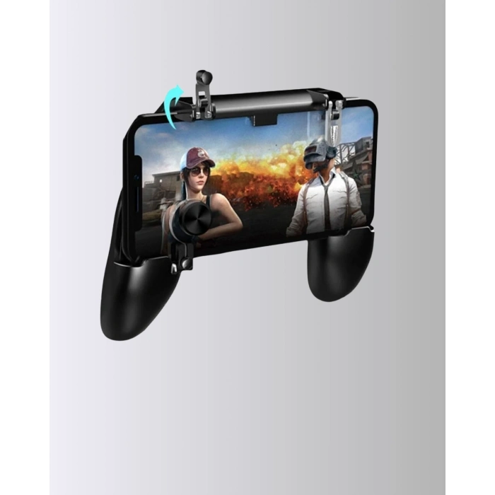 Joystick ve Parmak Tetikleyicili Mobil Oyun Gamepad Tutucu