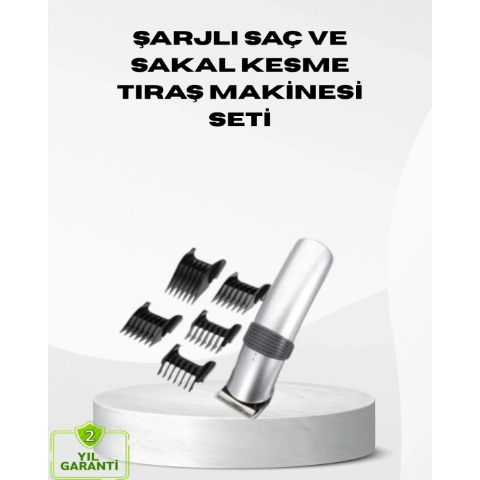Kablosuz Profesyonel Tıraş Makinesi – Şarjlı, 60 Dakika Kullanım Süreli, Çelik lı, Sessiz Motor