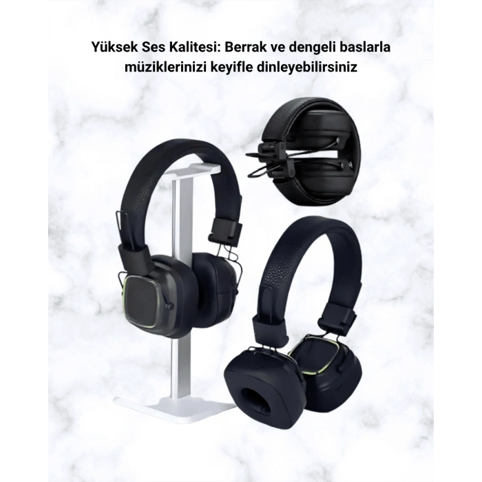 Kablosuz RGB Işıklı Katlanabilir Bluetooth Kulak Üstü Kulaklık