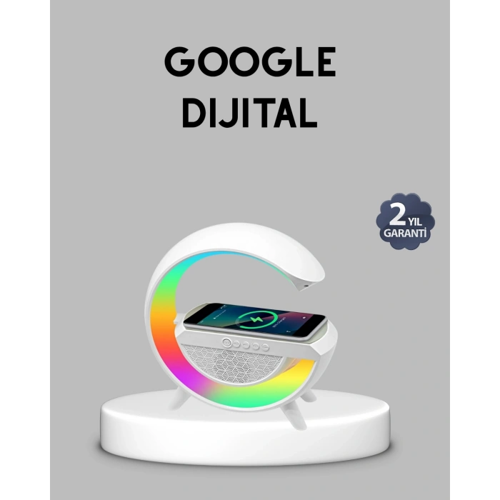 Kablosuz Şarjlı Bluetooth Hoparlör ve Gece Lambası – NFC, FM Radyo, RGB Işık