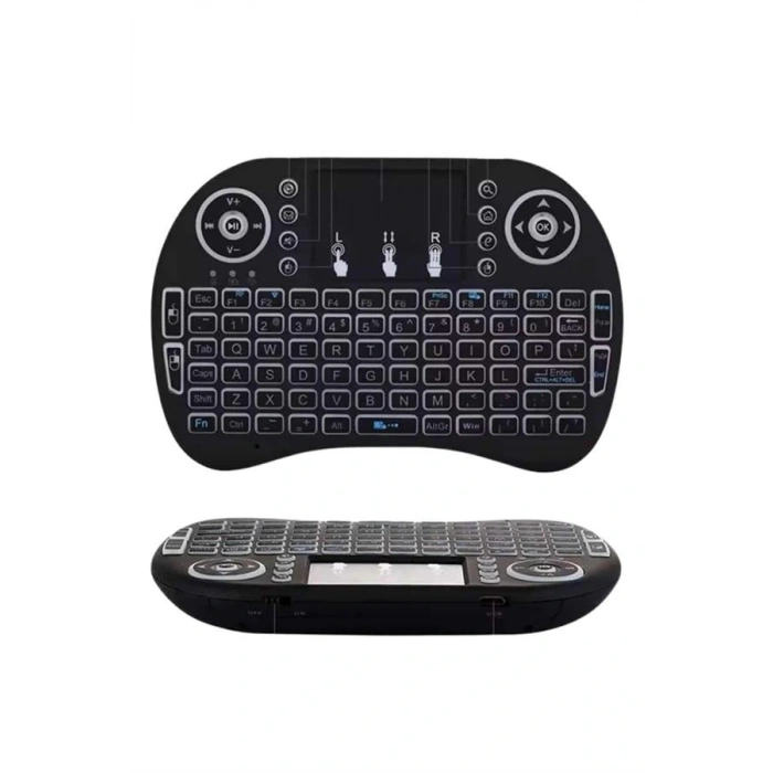 Kablosuz Türkçe Q Klavye RGB Işıklı Televizyon Ps3 Dokunmatik Mouse
