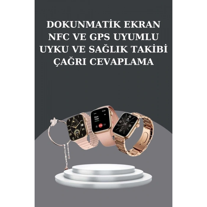 Kadınlara Özel Bileklik Hediyeli Akıllı Saat ve Dijital Göstergeli ANC Özellikli Bluetooth Kulaklık