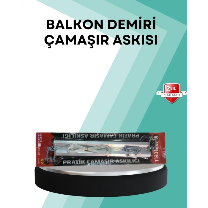 Kare Küpeşte Uyumlu Balkon Çamaşır Askısı 25x60 cm Beyaz Pratik