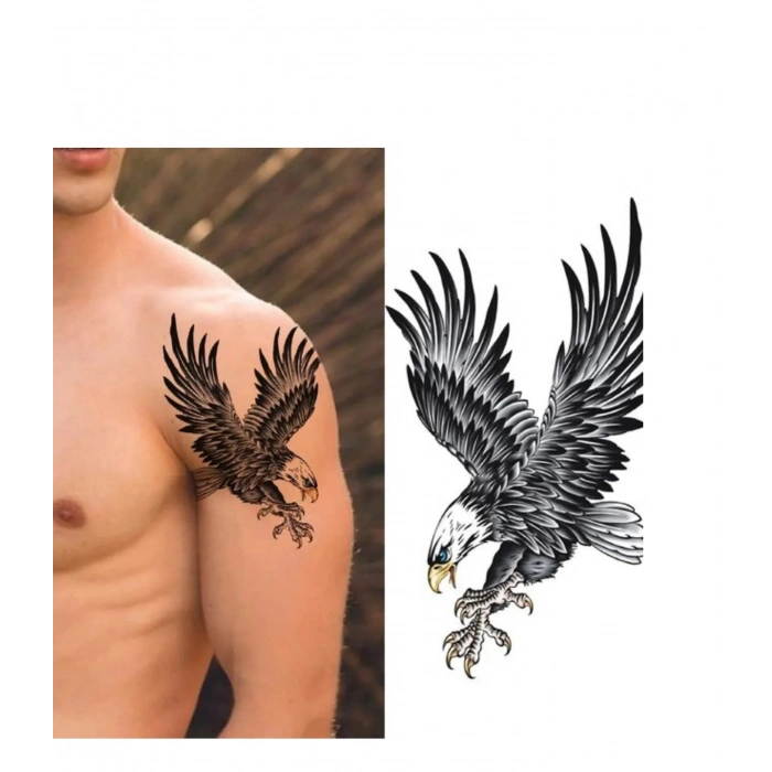 Kartal Geçici Dövme Şablonu - FF037