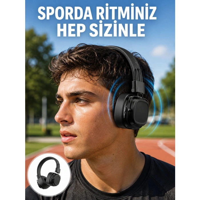 Katlanabilir Tasarımlı Taşınabilir Kablosuz Müzik Kulaklığı