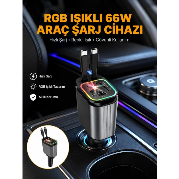 Kia, Seat, Mazda, Mitsubishi Araçlar için Çok Fonksiyonlu Araç Şarj Adaptörü