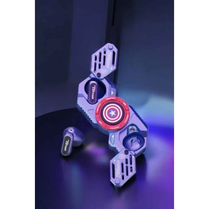 Kırmızı Kablosuz Bluetooth Kulaklık Stres Çarklı Oyuncu Kulaklığı