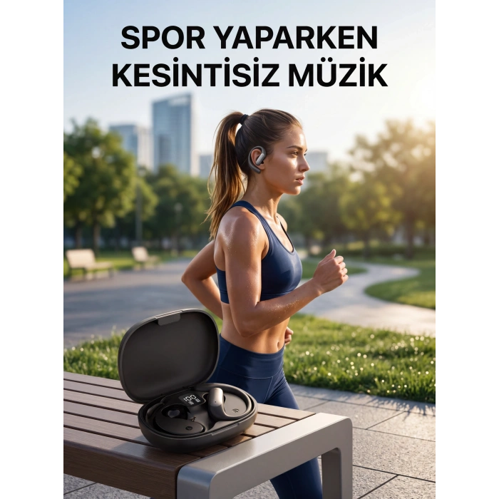 Kulak Kancalı  Kablosuz Kulaklık Uzun Pil Ömürlü Şarj Kutulu