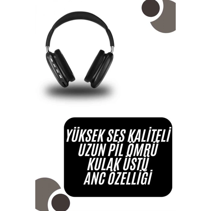 Kulak Üstü Kablosuz Bluetooth Kulaklık Yumuşak Süngerli SD Kart Girişli