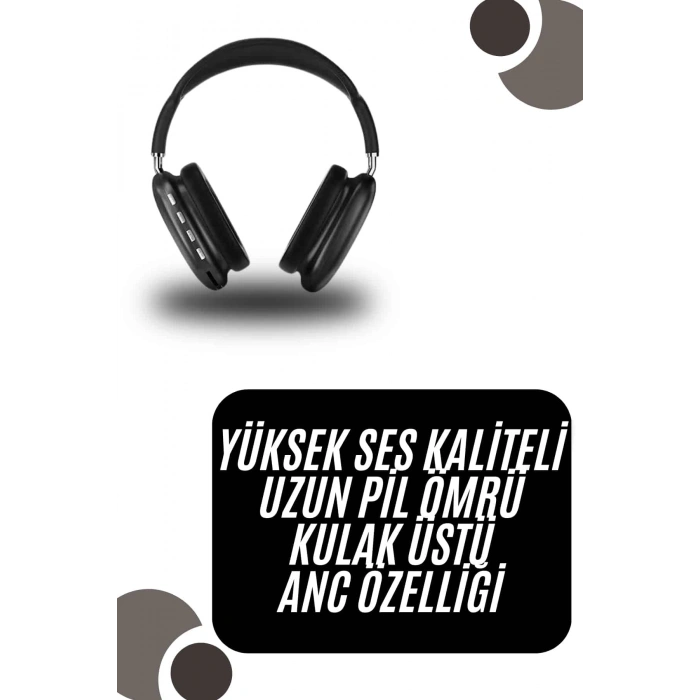 Kulak Üstü Kablosuz Bluetooth Kulaklık Yumuşak Süngerli SD Kart Girişli