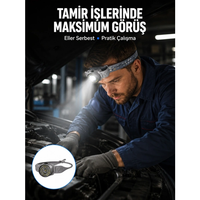 LED Kafa Feneri Eller Serbest Kullanım İçin Güçlü Işık Kaynağı