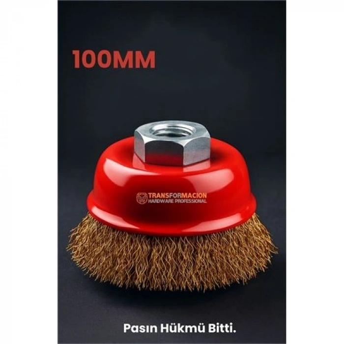 M14 Uyumlu Çanak Tel Fırça 100 mm Profesyonel Pas Sökücü Yüzey Temizleme Diski