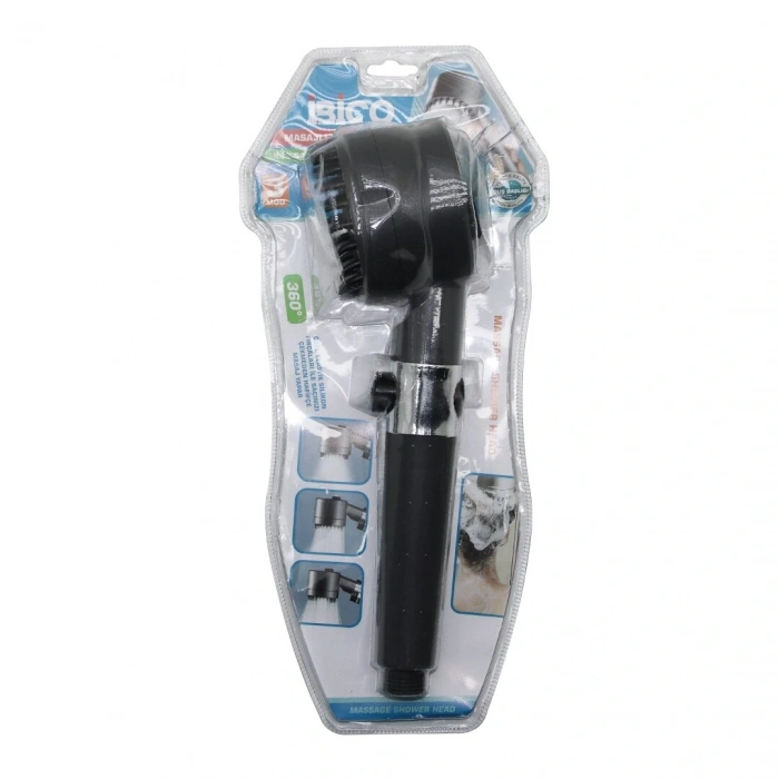 MASAJ UÇLU=ELASTİK SİLİKON  ULTRA DUŞ BAŞLIK  360 DERECE   3 MOD= FONKSİYONLU   SU STOP TUŞLU (5047)