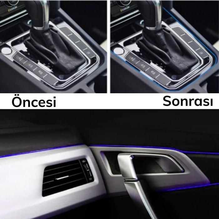 Mavi Araba Oto Trim Dekorasyon Şeridi Kauçuk Elastik Kolay Kurulum 5 metre Şerit Bant (5047)