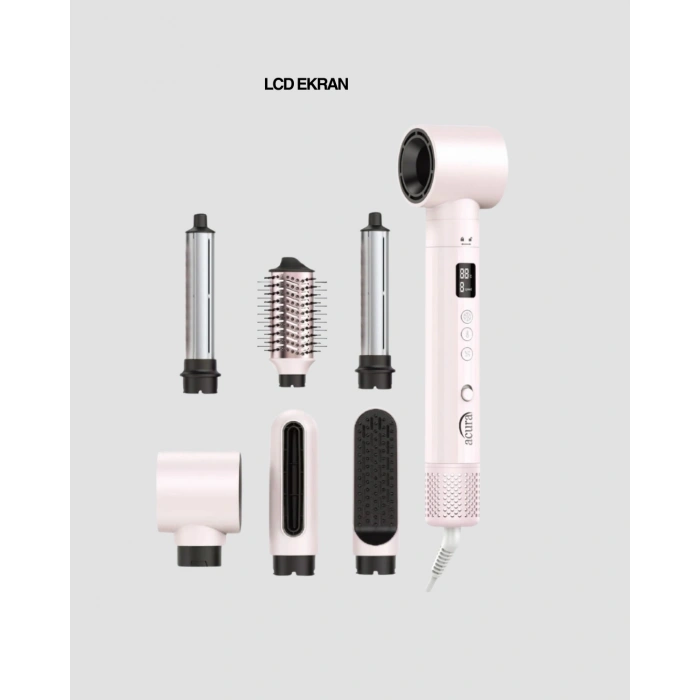 Motorlu LCD Ekranlı Saç Şekillendirme Seti