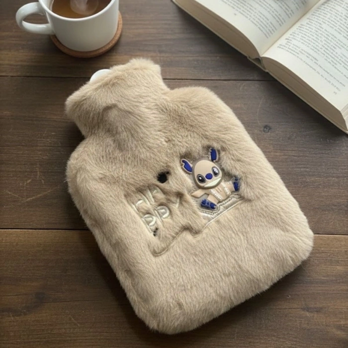 Mutlu Robot Hayvan Figürlü Peluş Sıcak Su Torbası 1 Lt – Yumuşak Kılıf, Uzun Süre Sıcak Tutan Termal Su Torbası (5047)