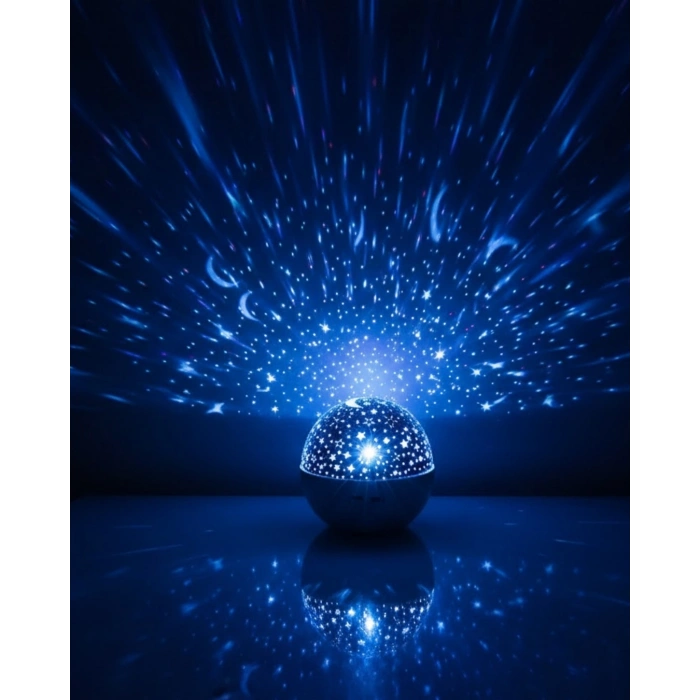 Müzikli Yıldız Yansıtmalı Dekoratif Gece Lambası