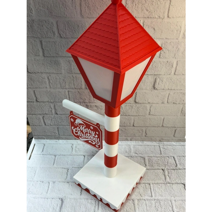 Noel Temalı Tabelalı Lamba Dekoratif Aydınlatma Yılbaşı Süsü