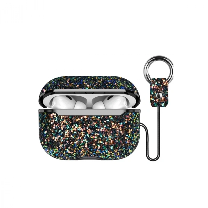Onegif Apple Airpods 3 (3.nesil) Bright Simli Airpods Kapak - Siyah