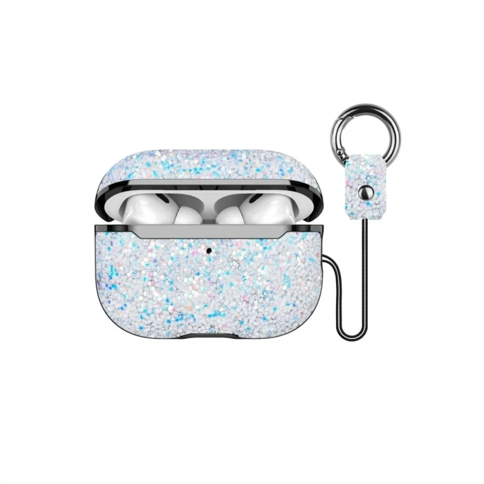 Onegif Apple Airpods Pro 2 (2.nesil) Bright Simli Airpods Kapak - Gümüş