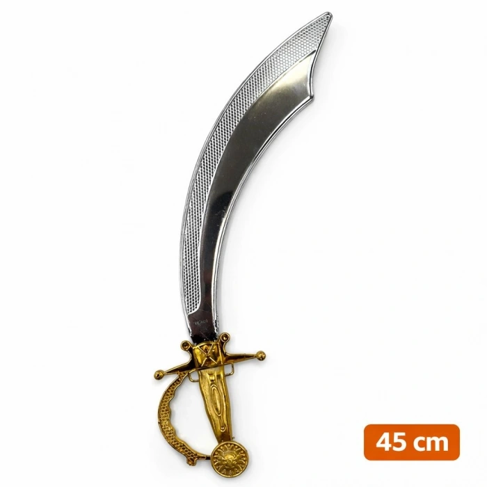 Parlak Metal Görünümlü Plastik Korsan Kılıcı 45 cm (5047)